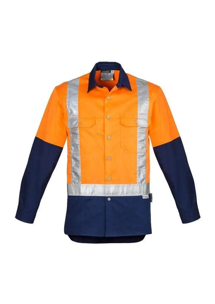 SYZMIK Men’s Hi-Vis Spliced Shoulder Taped Industrial Shirt ZW124 Metro Workwear.